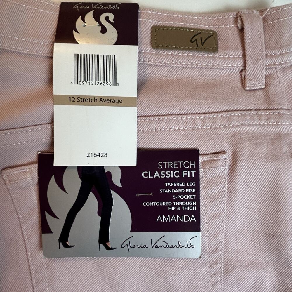Gloria Vanderbilt Women’s 12 Amanda Soft Touch Slimming Jeans NWT Pink High Rise - Picture 2 of 8